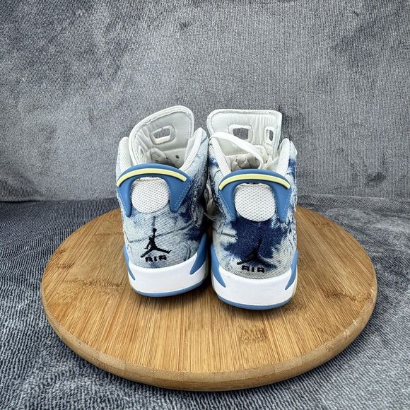 Nike Air Jordan 6 Retro Shoes Youth Size 4Y Washed Denim Patchwork DM9045-100 - Picture 4 of 10